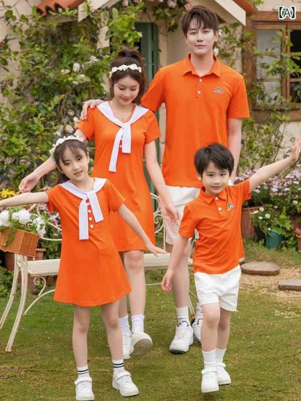 親子服 リンクコーデ レディース メンズ 大人 キッズ 子供 赤ちゃん ベビー 親子 お揃い ペアルック 家族 写真 夏 レジャー 旅行服 ポロシャツ ワンピース