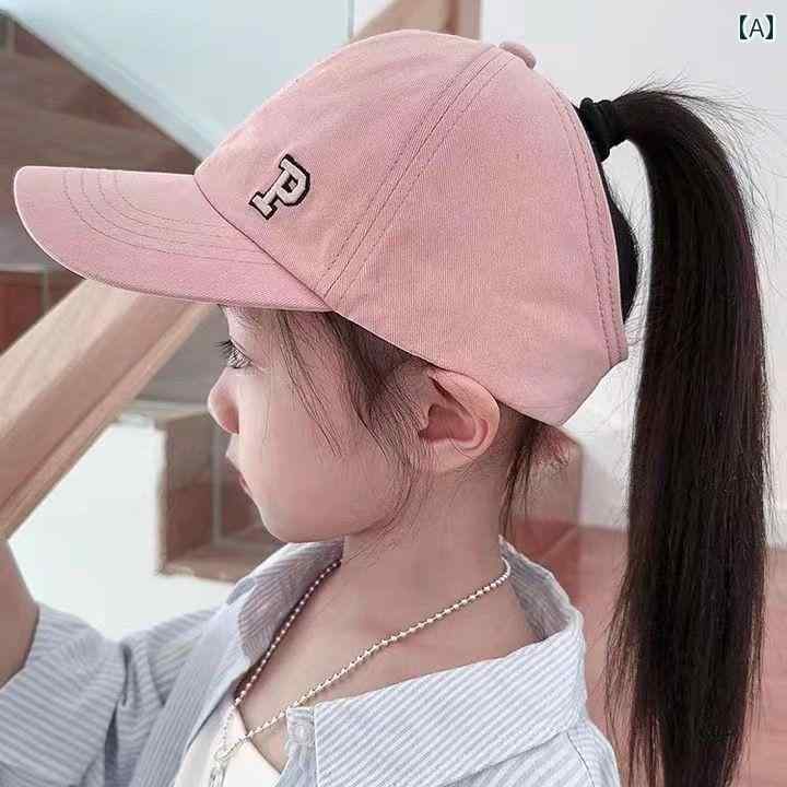 サンバイザー 子供 キッズ 女の子 男の子 ファッション 帽子 日焼け防止 日除け レジャー アウトドア 夏 薄手 ポニーテール