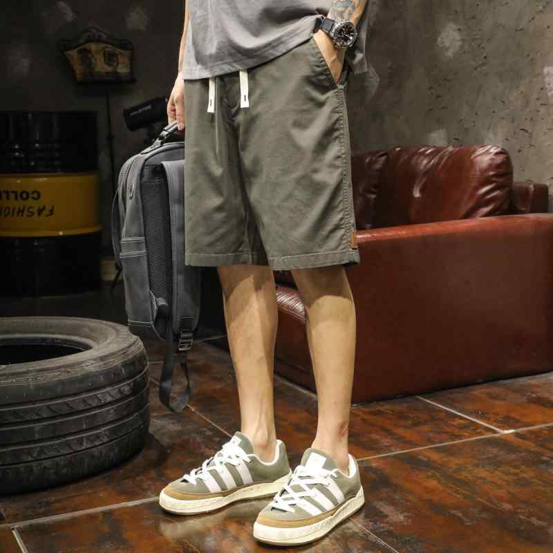 ハーフパンツ メンズ アメリカン オーバー オール 夏 ひんやり 涼しい 快適 クール 5 分 パンツ 大きめサイズ アウター カジュアル ブリーチ ミドル パンツ ストレッチ性 ゆったり ファッション かっこいい カジュアル