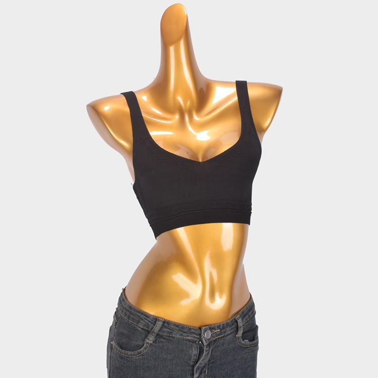 レディース 夏 ニット ブラキャミソール インナー フィット スリム バックレス ショート ノースリーブ トップス ウール生地 バックニット文字 スポーツブラにも