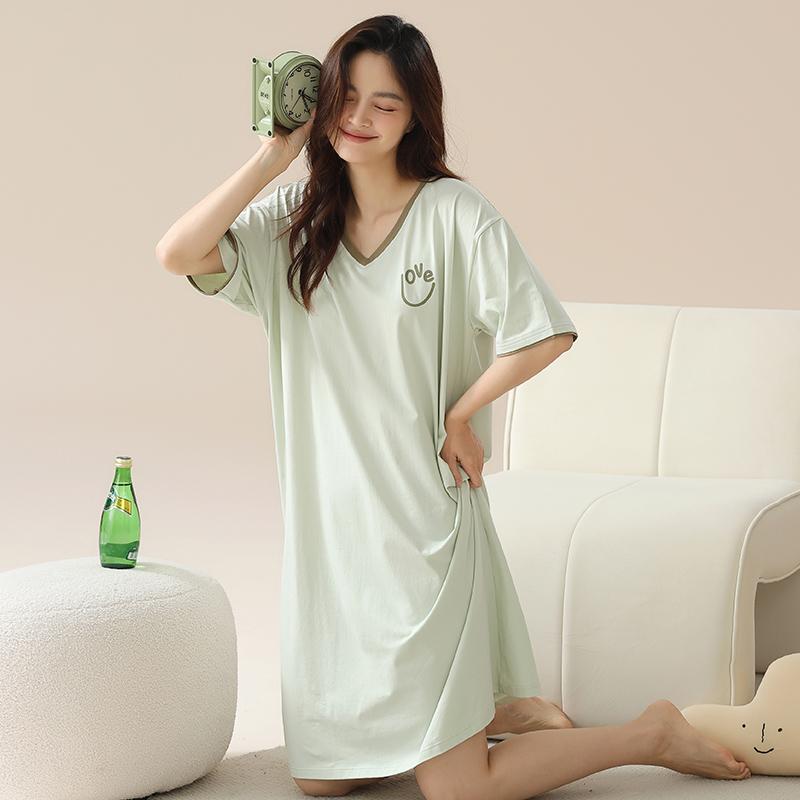 パジャマ ナイトウェア ネグリジェ ルーム ロング スカート トップス 薄手 半袖 快適 レディース レデ..