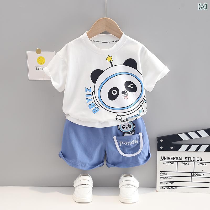 Rakuten - 子供服 男の子 Tシャツ パンツ セットアップ 夏 ラブリー キュート かわいい 通園 アウトドア 夏スーツ キッズ