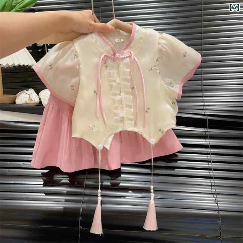 Other - 子供服 女の子 ブラウス スカート セットアップ 夏 ラブリー キュート かわいい 通学 アウトドア 夏スーツ キッズ