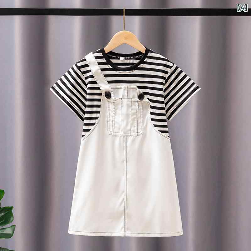 子供服 女の子 Tシャツ ジャンバースカート セットアップ 夏 ラブリー キュート かわいい 通学 アウトドア 夏スーツ キッズ