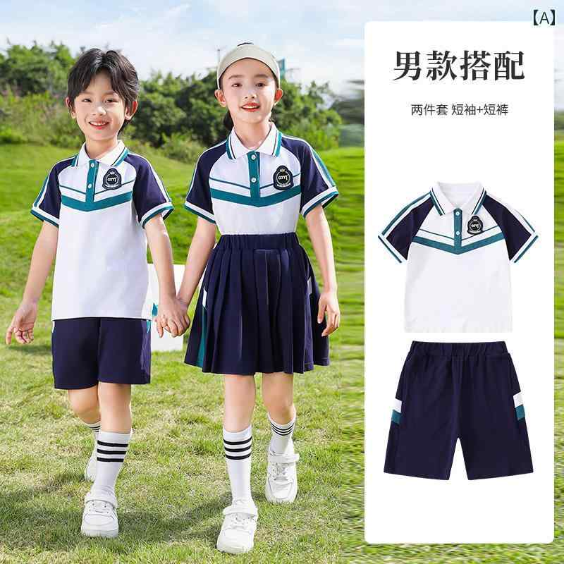 Other - キッズ 子供 おしゃれ 幼稚園 夏 半袖 メンズ レディース 制服 スポーツウェア セット 薄手 コットン 女の子 ボーイズ かわいい 短パン スカート
