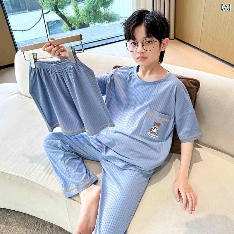Rakuten - キッズ パジャマ 寝間着 ゆったり くつろぎ ルームウェア 子供服 ホームウェア 半袖 夏 男の子 薄手