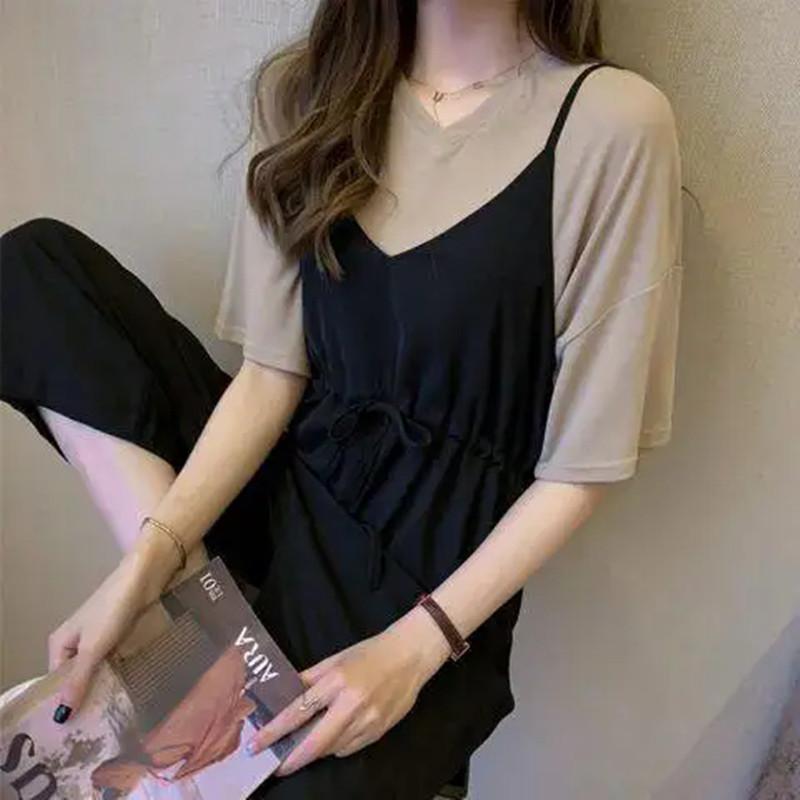 レディース ファッション 大きいサイズ ワイドレッグ パンツ 2点 セット 夏 ぽっちゃり 女の子 スリム ウエスタン オーバーオール スーツ