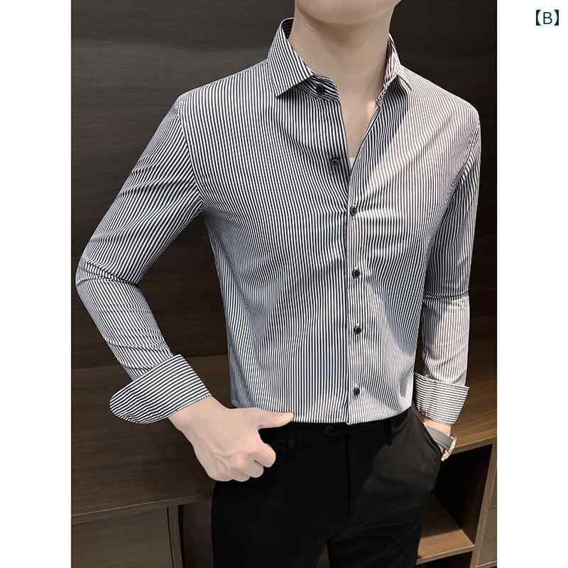 メンズ シャツ トップス ステイリッシュ おしゃれ ストライプ 長袖 夏 ひんやり 涼しい 快適 ビジネス カジュアル