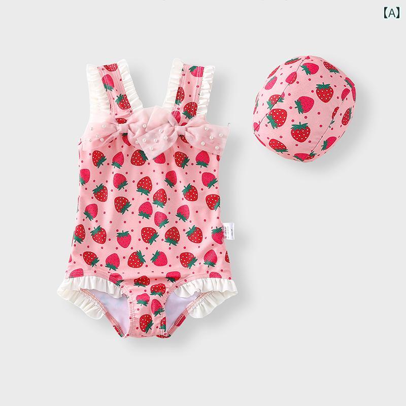 水着 子供 スイムウェア キッズ 女の子 プリンセス ファッション 夏 マリンリゾート プール 海水浴 夏 スイム ウェア イチゴ キュート かわいい