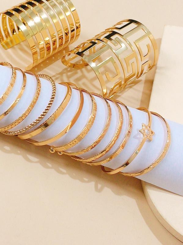 アクセサリー ゴールド ワイド ブレスレット レディース ファッション アメリカ メタル パンク ジュエリー オープニング アーム リング 銀メッキ 金メッキ レディース 合金