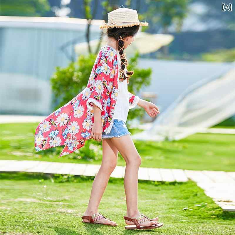 子供服 女の子 キッズ オールシーズン プリンセス ファッション 日焼け防止 カーディガン 韓国 アウター