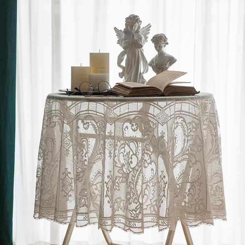 テーブルクロス キャビネット 室内装飾 普段使い生活 レトロ レース かわいい ラウンド 円形型 北欧