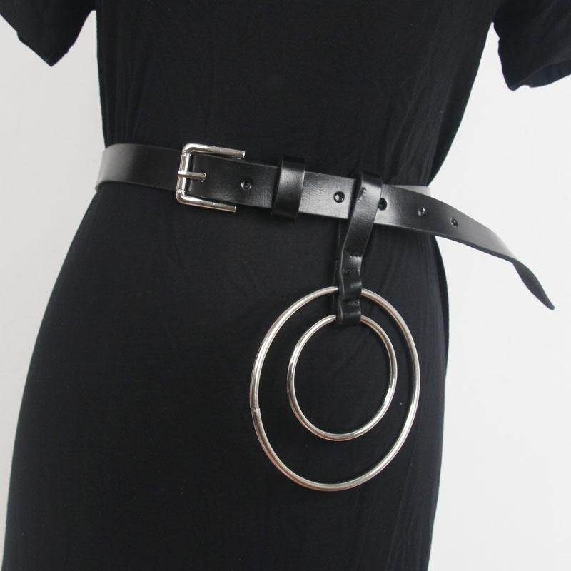 ベルト メタル 二層 ブラック アメリカン レザー 快適 レディース ファッション アクセサリー オールシーズン ベルト