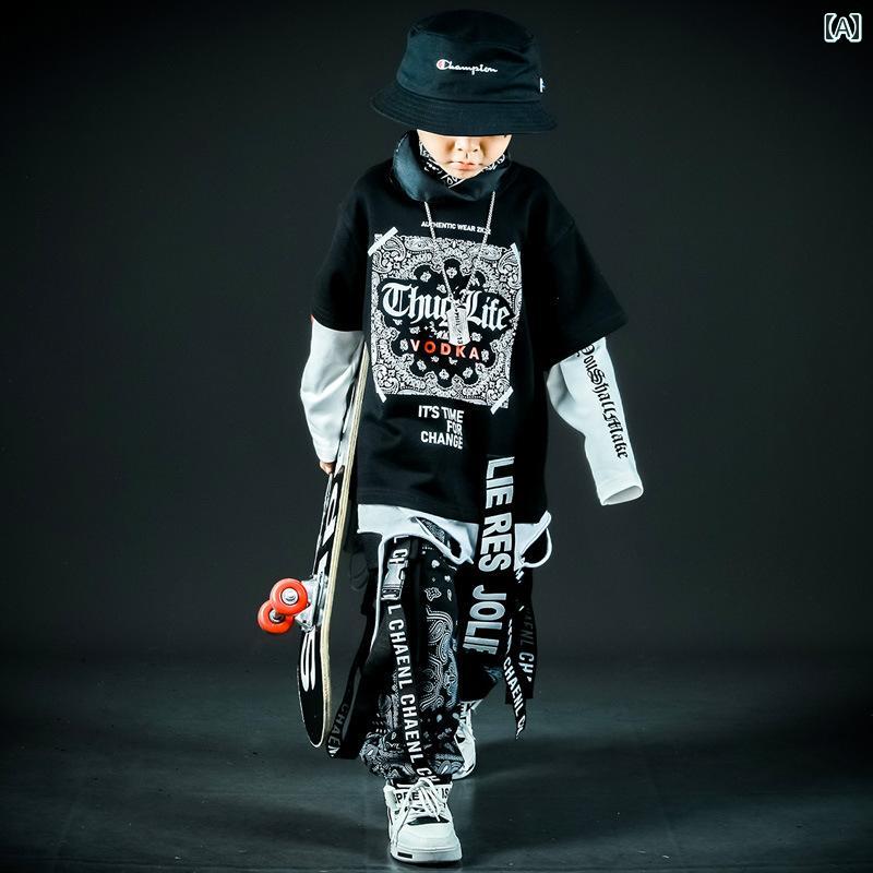 Other - 子供服 ストリート ファッション キッズ 女の子 男の子 オールシーズン ヒップ ホップ ダンス 衣装 コスチューム クール