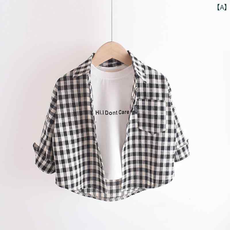 子供服 シャツ カジュアル 通学 通園 アウトドア 長袖 春秋 チェック クール 男児 男の子 キッズ