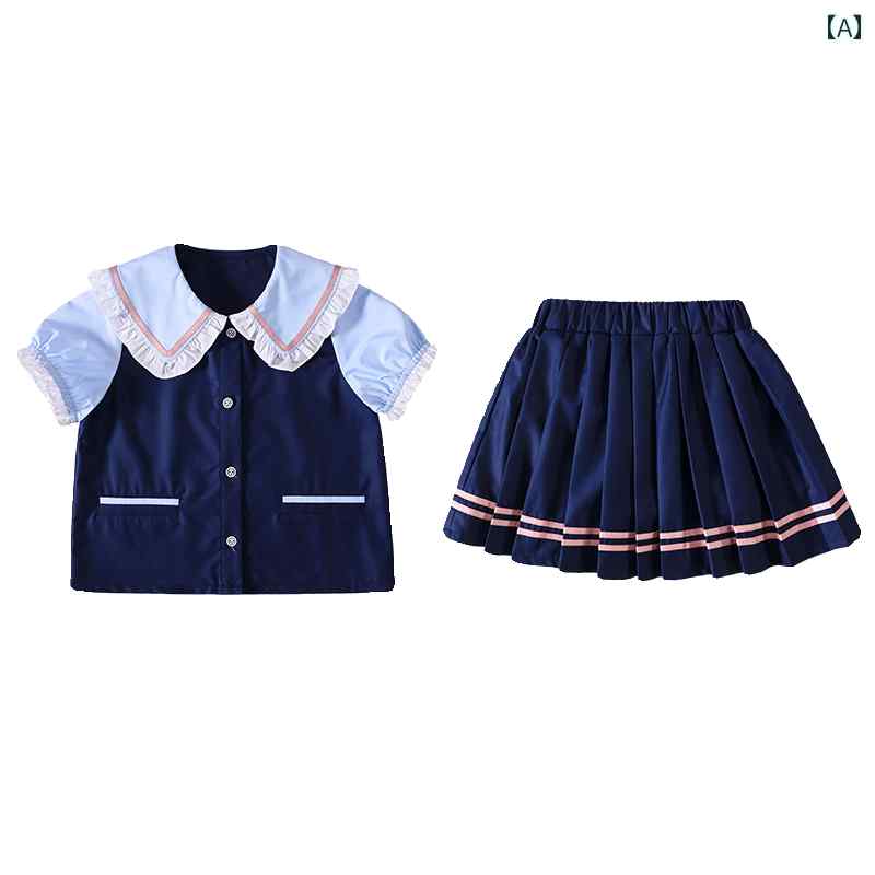 子供服 キッズ ファッション 男の子 女の子 英国 制服風 カレッジ セットアップ 夏 カジュアル ベーシック