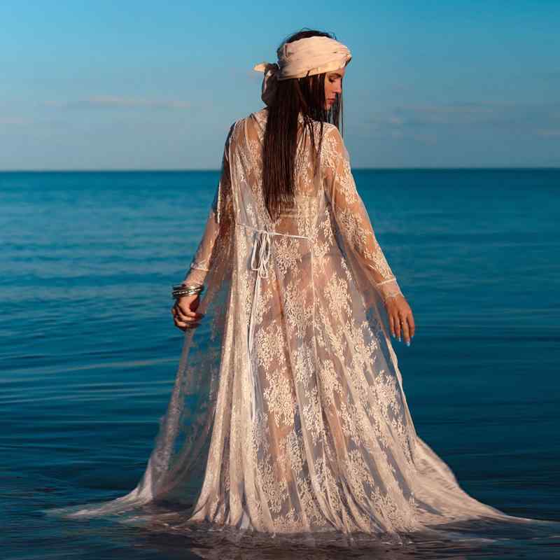 レディース 夏 ファッション ボヘミアン Vネック ホワイト ブラック カーディガン ミディアム 長袖 トップス スリム フィット