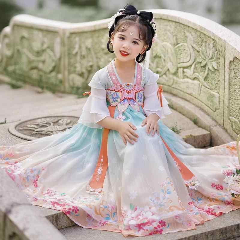 Top & Bottom Sets - 子供服 漢衣装 女の子 夏 コスチューム チャイナ風 フェアリー 唐 レトロ プリンセス 夏 ドレス かわいい