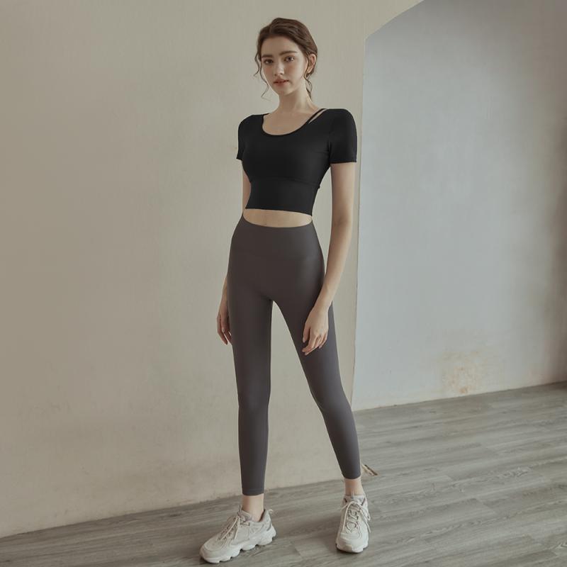 フィットネス ウエア セットアップ セット ズボン ウェア スポーツ トレーニング スリム レディース フィットネス 衣料品 夏 レディース(4.0)