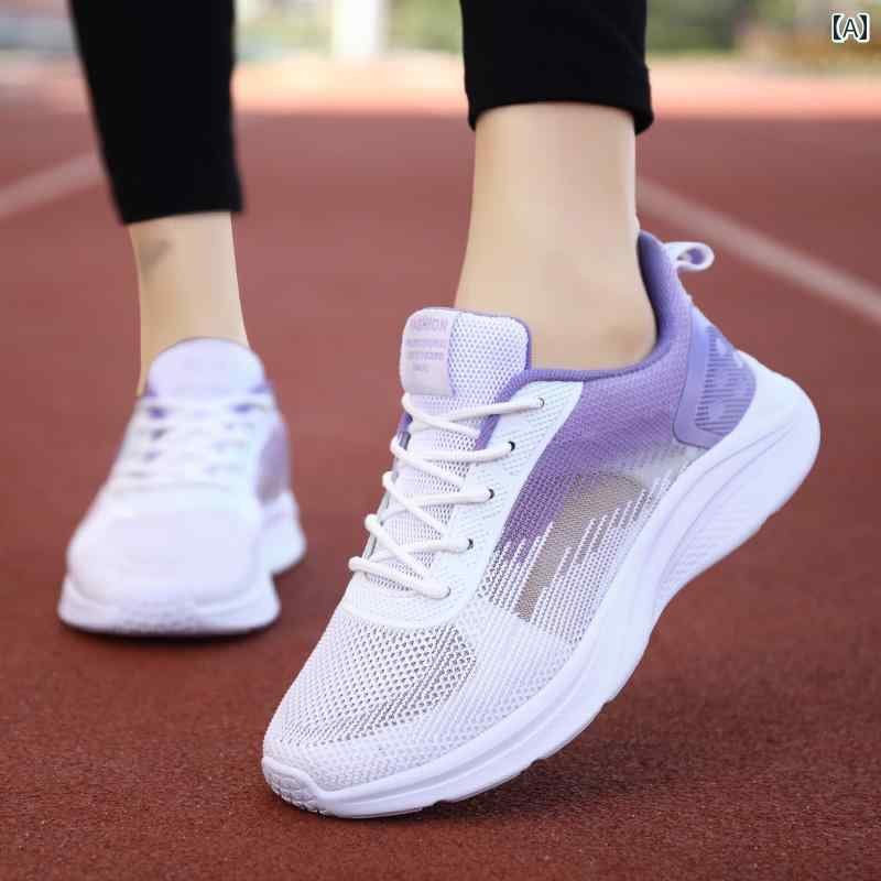運動靴 レディース 靴 夏 ネットシューズ 通気性 スポーツ フィットネス ジム レディース 軽量 ソフトソール 柔らかい カジュアル ラン..