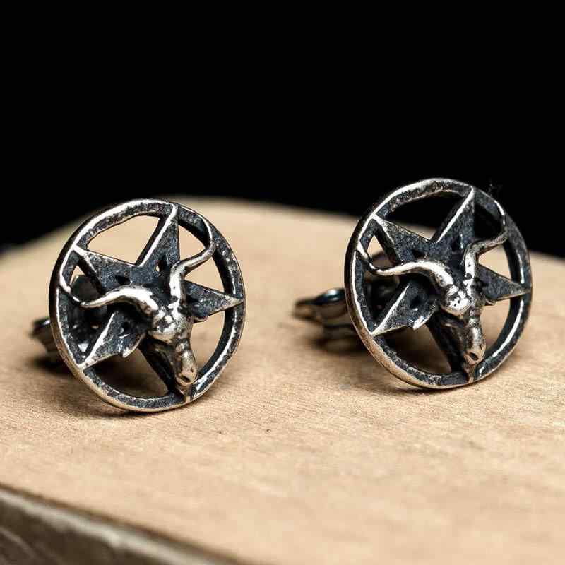 ピアス メンズ レディース ファッション アクセサリー オールシーズン 五芒星 シルバー ジュエリー 耳飾り レトロ クール ダーク パンク