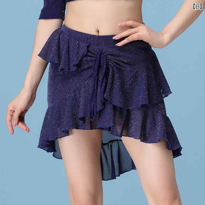 ベリーダンス スカート レディース ボトムス 大人 メッシュ 練習服 夏 トレーニン...