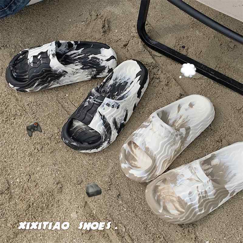 サンダル クール 黒 白 コントラストカラー メンズ レディース ビーチ サンダル ストリート カップル ..