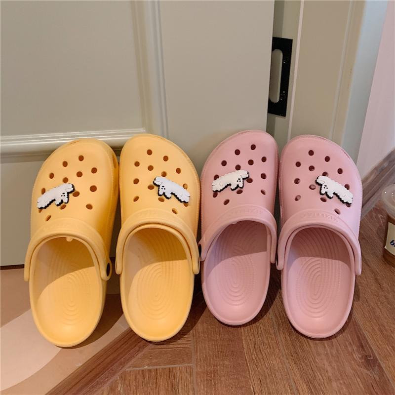 スリッパ 韓国 夏 ファッション 学生 かわいい 包頭 サンダル アウターウェア 軽量 レディース ローヒール フラット