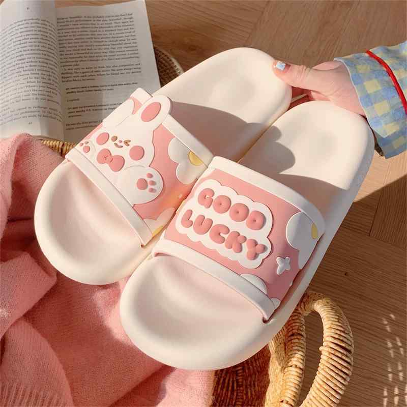 スリッパ かわいい ウサギ 学生 スリッパ 夏 屋内 滑りにくい 防臭 浴室 レディース 低め フラットかわいい