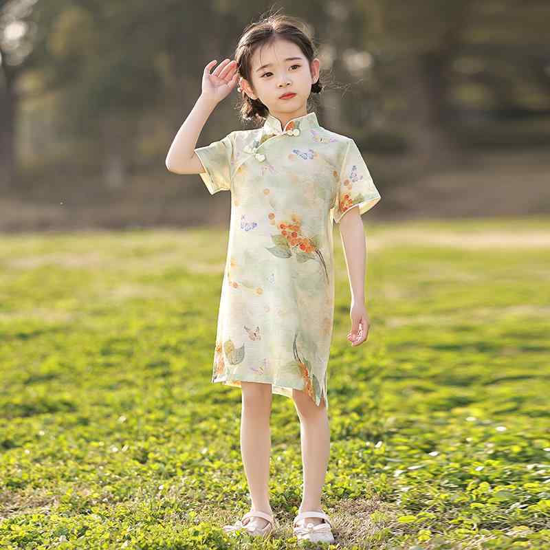 チャイナ ドレス かわいい 女の子 夏 レトロ チャイナ風 子供 夏 プリンセス スカート 薄手 キッズ ワンピース
