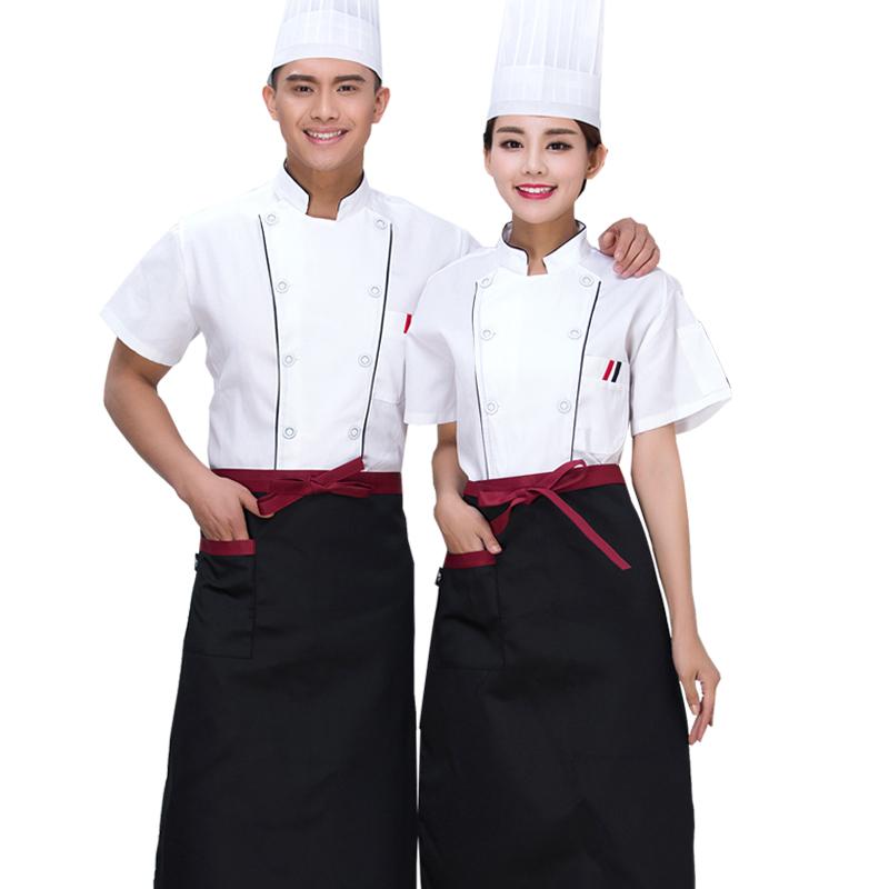 コック服 ホテルスタッフ ユニフォーム 厨房 制服 洋食屋 シェフ 制服 半袖 夏服 キッチン レストラン ..