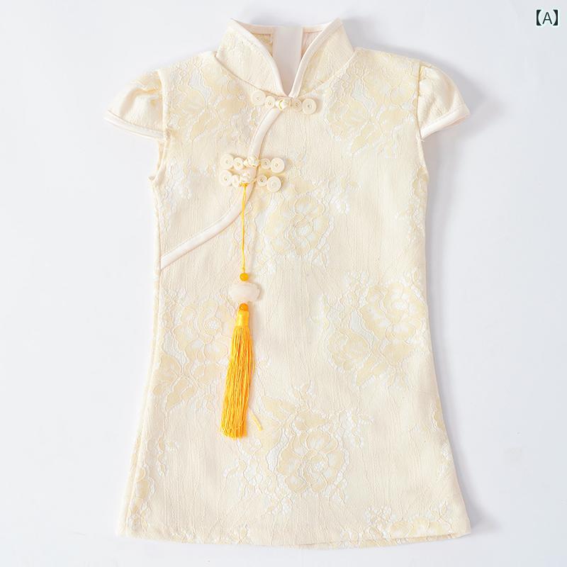 チャイナ ドレス 子供の 女の子 レース エレガント 西洋風 キッズ 夏 レディース 中国風