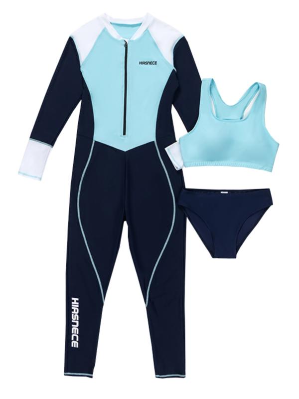 女の子 水着 長袖 ズボン 速乾 日焼け防止 学生 スポーツ トレーニング ラウンドネック レディース レディース カジュアル サーフィン ワイヤー 胸パッドし