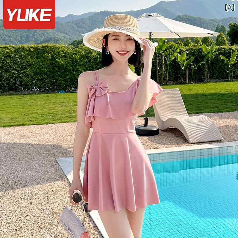 水着 レディース 夏 夏 リボン 魅惑 大きめサイズ カジュアル ノースリーブ スカート ワンピース