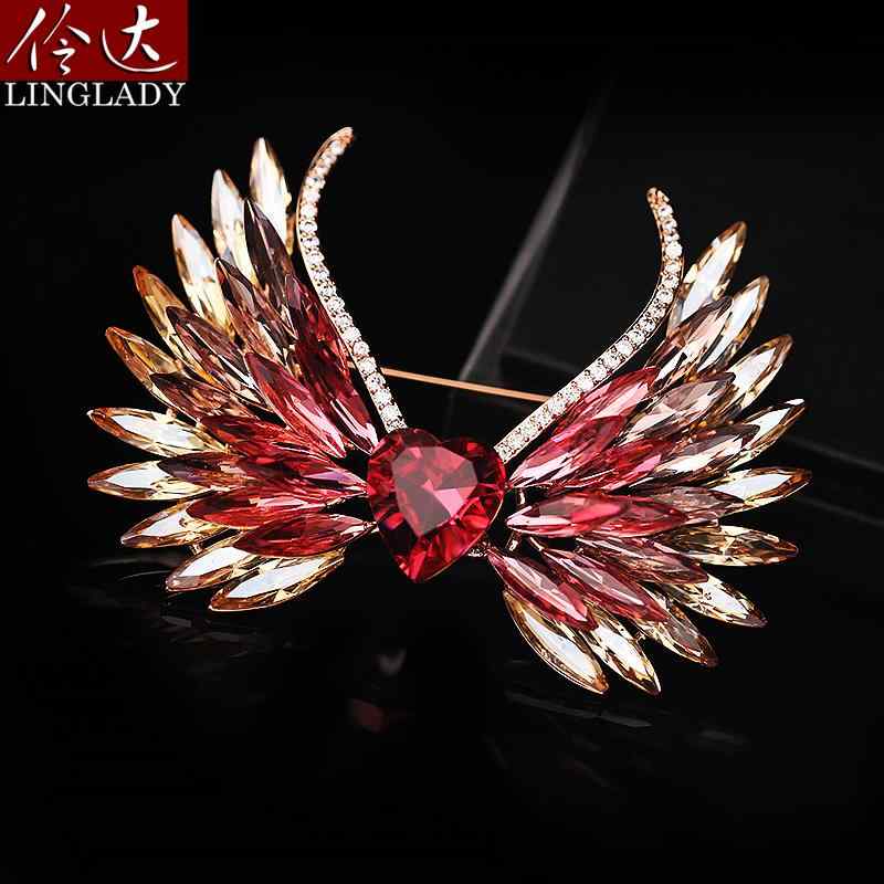 ブローチ 合金 金メッキ 天使 羽 アクセサリー 胸飾り レディース レディース かわいい 煌びやか クール