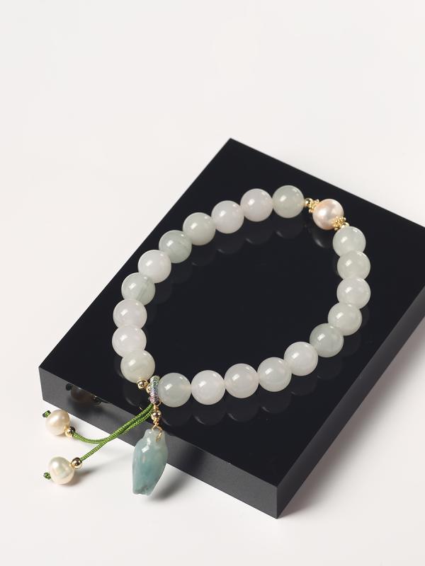ブレスレット 天山 翡翠 ブレスレット ライト パール レトロ クール 精巧 レディース ファッション アクセサリー 装飾品
