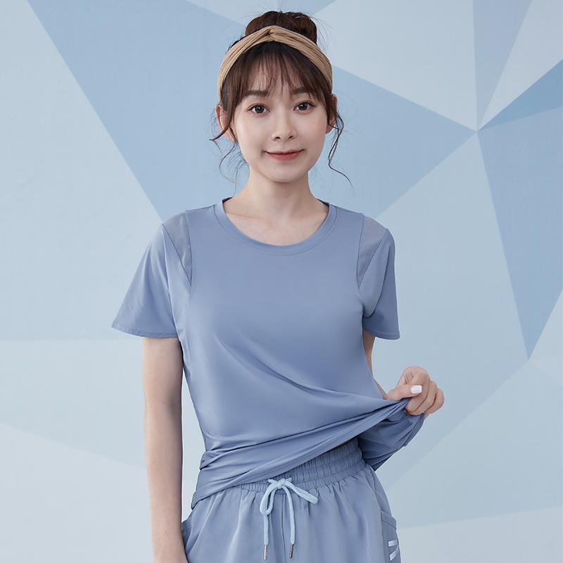 Other - レディース スポーツ フィットネス トレーニング ウェア ジム ファッション トップス Tシャツ 夏 半袖 ランニング 通気性 スリム メッシュ ヨガ