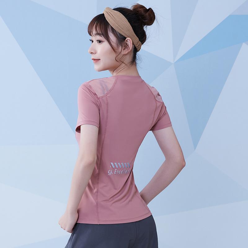 レディース スポーツ フィットネス トレーニング ウェア ジム ファッション レディース ヨガ トップス ゆったり スリム Tシャツ 夏 朝 ランニング 通気性 半袖