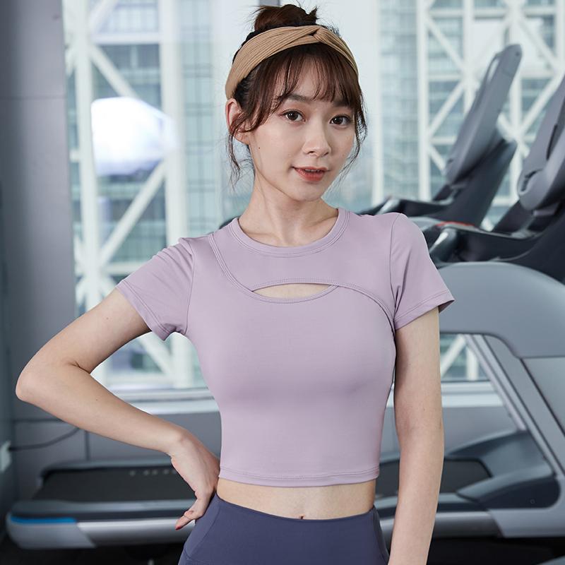 レディース スポーツ フィットネス トレーニング ウェア ジム ファッション レディース トップス スリム タイトフィット ヨガ 服 ランニング 半袖 夏