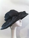 レディース ターバン 帽子 ヘアアクセサリー 小物 装飾品 春夏 ブラック 黒 プリーツ 日よけ