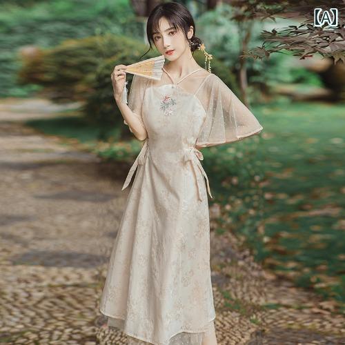 漢服 民族 ドレス 大人 上品 シンプル 華やか きれいめ パーティ ウェディング セレモニー レディース チャイナテイスト 夏