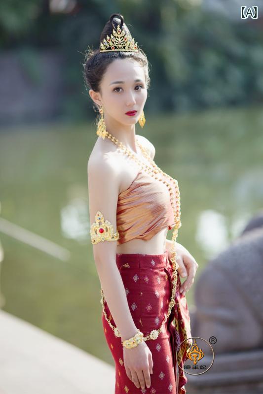 コスチューム エスニック アジアンテイスト 民族衣装 タイ 伝統 レトロ フェスティバル 衣装 コスチュ..