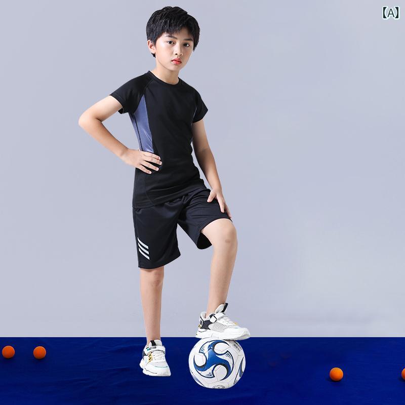 セキュアデポの子供 スポーツ 男の子 速乾 トップス 夏 半袖 Tシャツ サッカーウェア バスケットボール トレーニングウェア 通気性 ひんやり 涼しい 快適 タイト メンズ｜アングル2