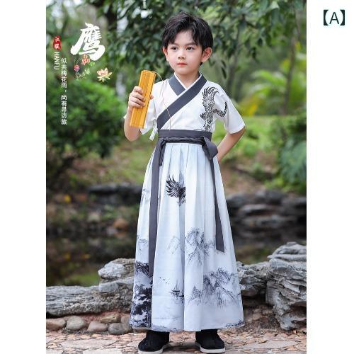 漢服 民族衣装 コスチューム メンズ キッズ 韓服 レディース ポリエステル 唐 宋 王朝 軍事 将軍 パフォーマンス ステージ レトロ エスニック 中国風 男の子 夏服 女の子 衣装 グラデーション