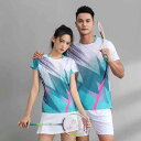 スポーツウェア バドミントン ウェア レディース スーツ 夏 速乾 半袖 トップス テニス スカート キュロット 卓球 ウェア メンズ ユニフォーム