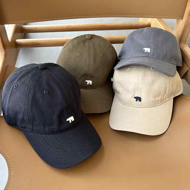 ベースボール キャップ シロクマ 刺繍 野球帽 レディース 春夏 つば広 レトロ 帽子 ソフト トップ ピーク キャップ メンズ レディース兼 つば広