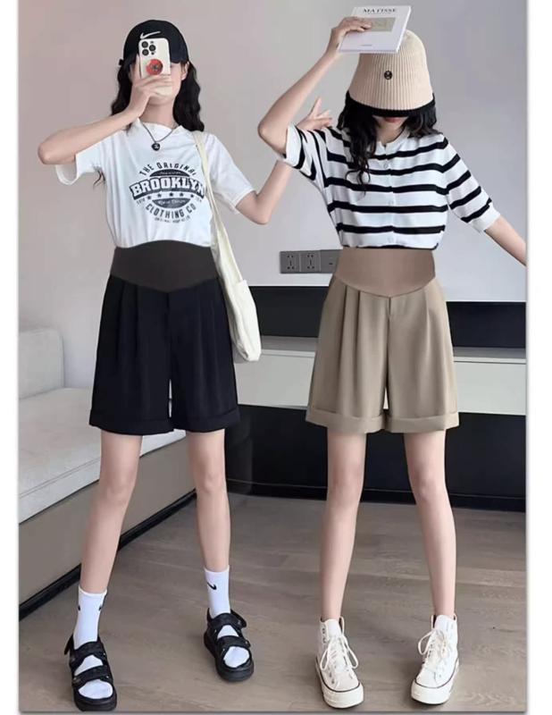 マタニティショーツ 夏 薄手 大きめサイズ ゆったり ワイドパンツ 妊娠初期 ボトム 五分丈パンツ 妊婦 ..