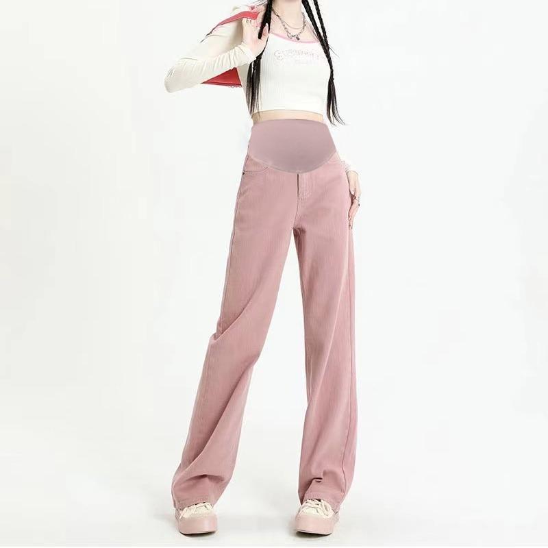 マタニティパンツ 夏 薄手 妊娠初期 大きめサイズ ゆったり ワイドレッグ ジーンズ レディース ストレートパンツ 妊婦 腹部サポート デニム ロング