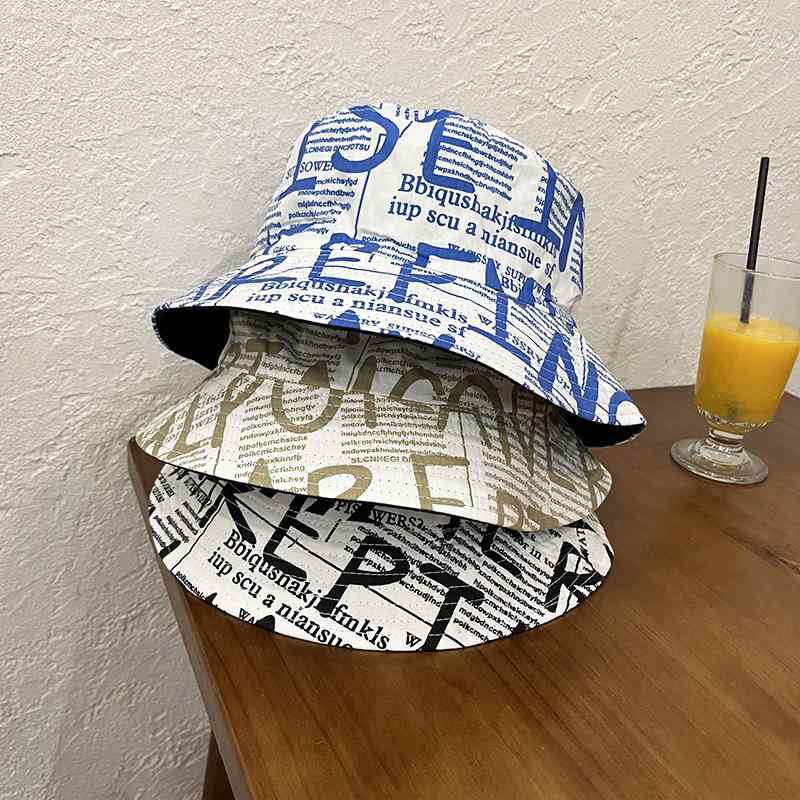 釣り 帽子 アメリカ 文字 落書き 両面 漁師 帽子 夏 レディース 旅行 薄手 日焼け防止 サンシェード バ..