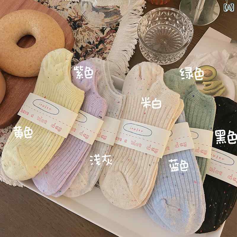 レディース ローカット ソック シンプルス 綿 夏 薄手 靴下 メッシュ 滑りにくい ...